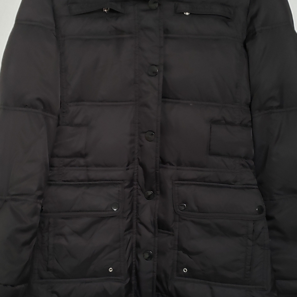 Laundry By Shelli Segal Down Puffer Extra Long Jacket/Coat Size XS Black - Picture 3 of 6